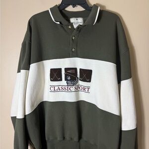 Vintage John Ashford Golf Rugby Sweatshirt XL Embroidered 90s